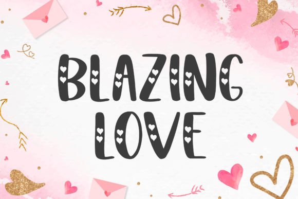 Blazing Love: A Heart-Filled Decorative Typeface for Digital Design